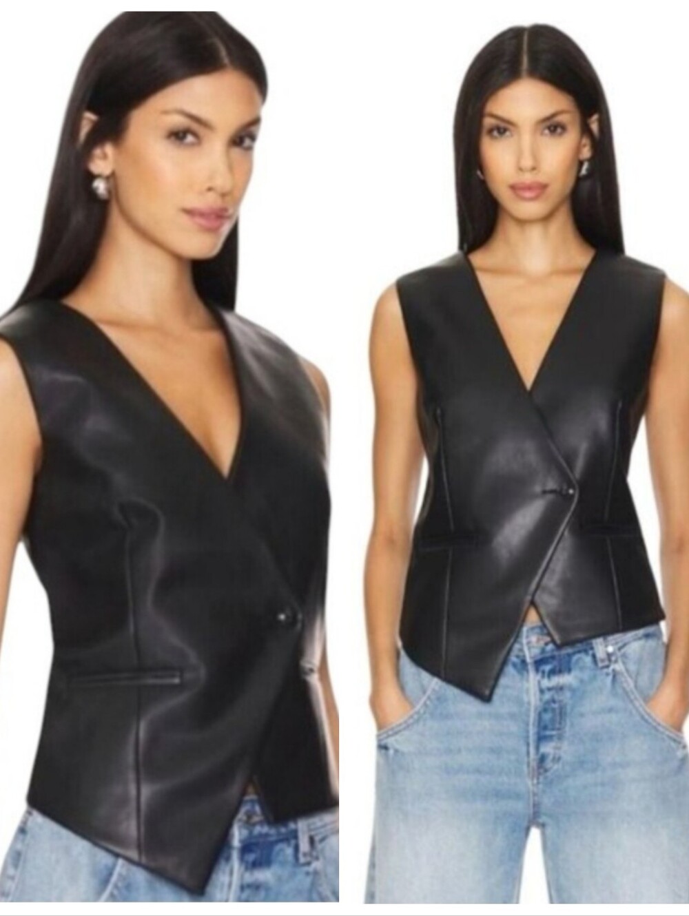 NWOT Pistola Arabella Vest in Slate Black Asymmetrical Women's Small Bikercore
